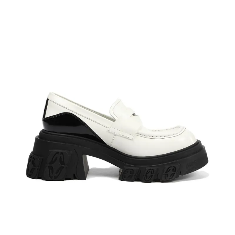 DIBO MANNER Flame Carved Collection Platform Shoes Women's White-1