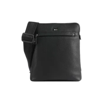 HUGO BOSS Polyester With Artificial Leather One Shoulder Handbag Crossbody Bag Men's Black