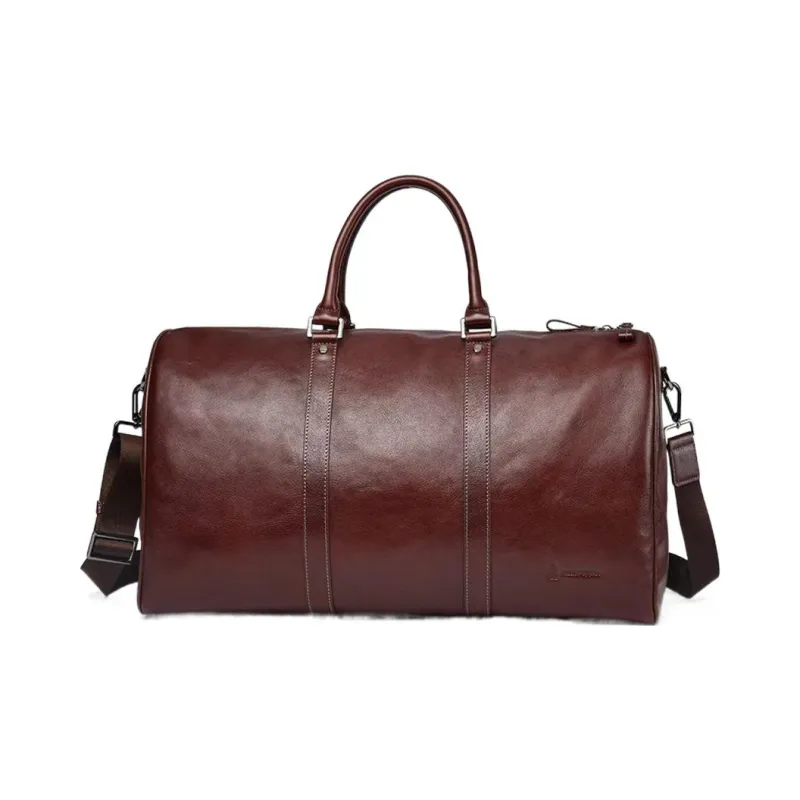 Hush Puppies Vegetable Tanned Top Grain Cow Leather Handbag Travel Bag For Business Trips Tubas Men's Black-4
