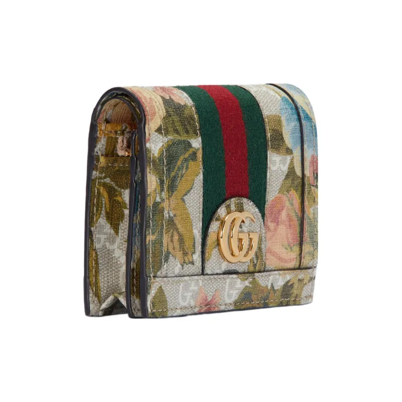 GUCCI Ophidia Canvas Wallets Card Holders Women's Multicolor-2