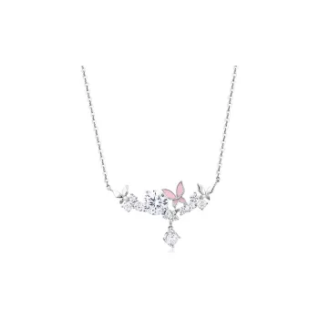 KADER S925 Rhinestone Embellished Necklaces Women's Silver White, Goddess Exclusive Festival Box