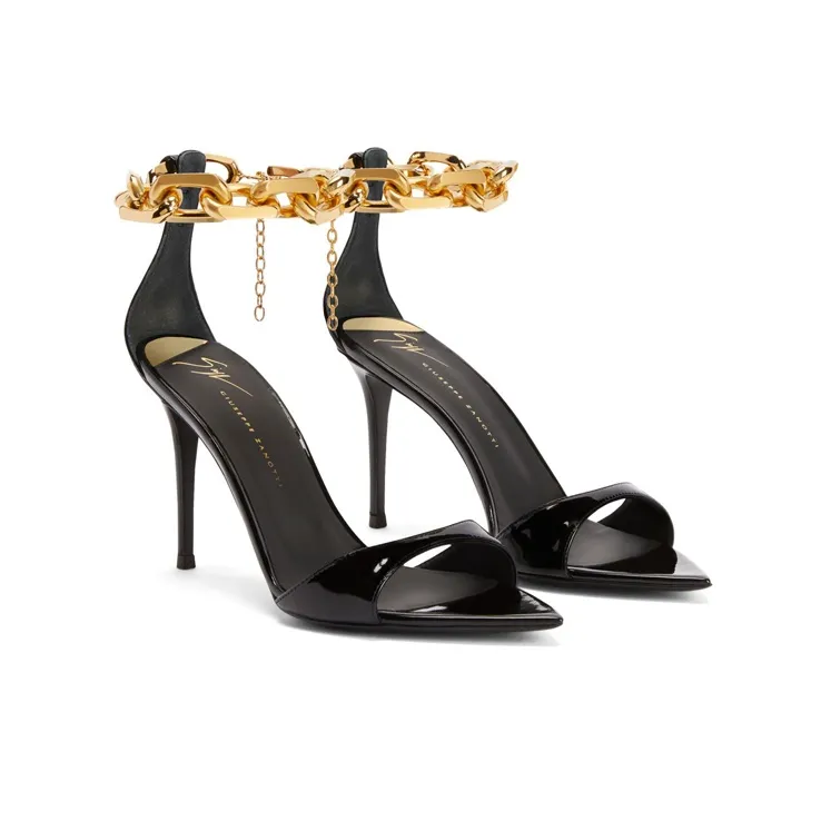 Giuseppe Zanotti 90mm Chain-trim Leather Sandals Women's-2