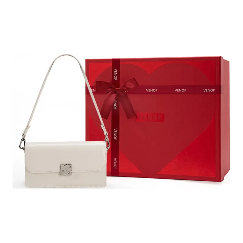 VENOF Cow Leather Small Square Bag Shoulder Bag Women's Black Forest/Cream White/Cheese Yellow-23