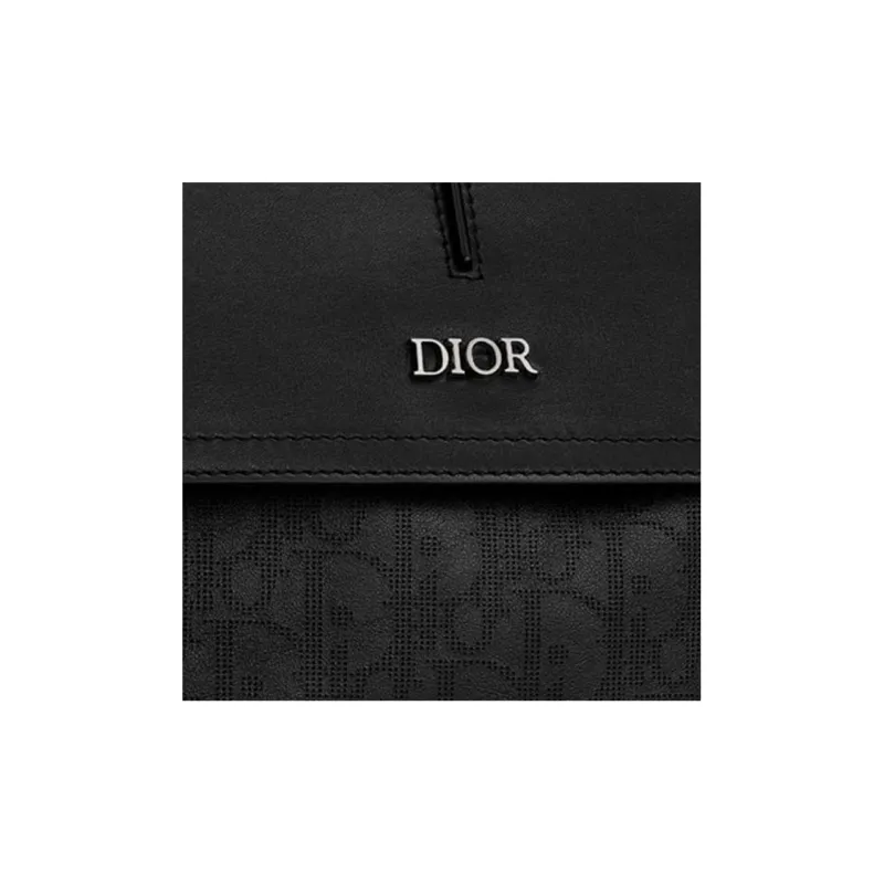 DIOR D-Motion Smooth Calf Leather Backpack Men's Black-4