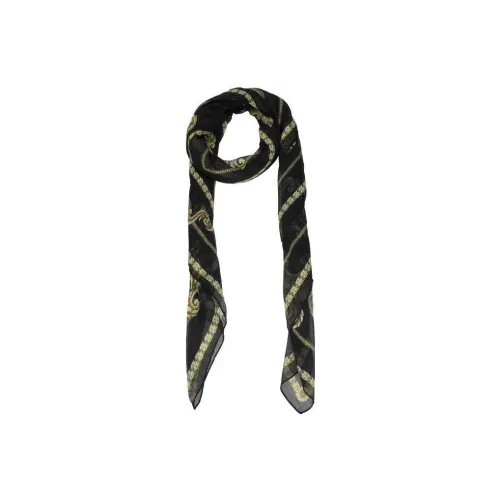 VERSACE Silk Scarves Men Black