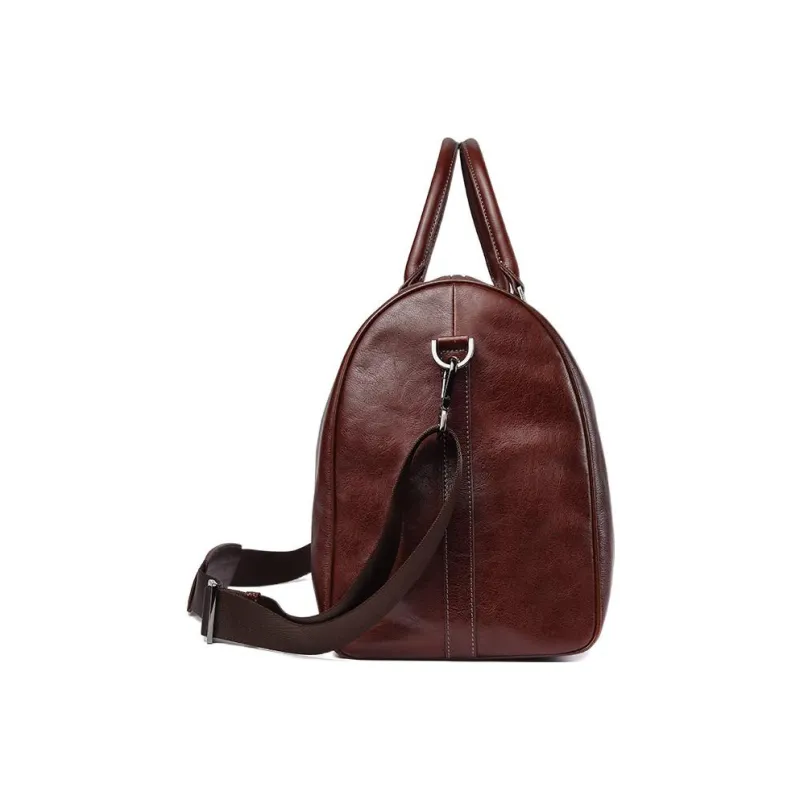 Hush Puppies Vegetable Tanned Top Grain Cow Leather Handbag Travel Bag For Business Trips Tubas Men's Black-6