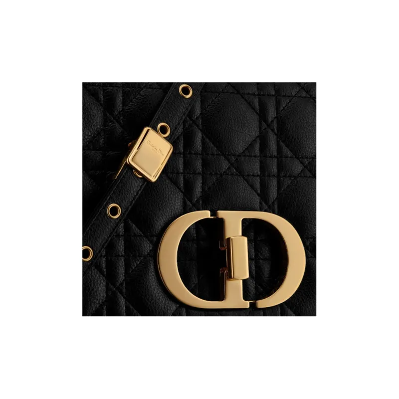 DIOR Caro Calfskin Crossbody Bag Shoulder Bag Women's Black-5