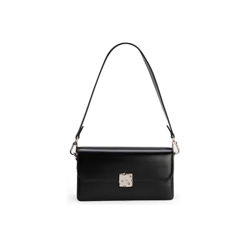 VENOF Cow Leather Small Square Bag Shoulder Bag Women's Black Forest/Cream White/Cheese Yellow