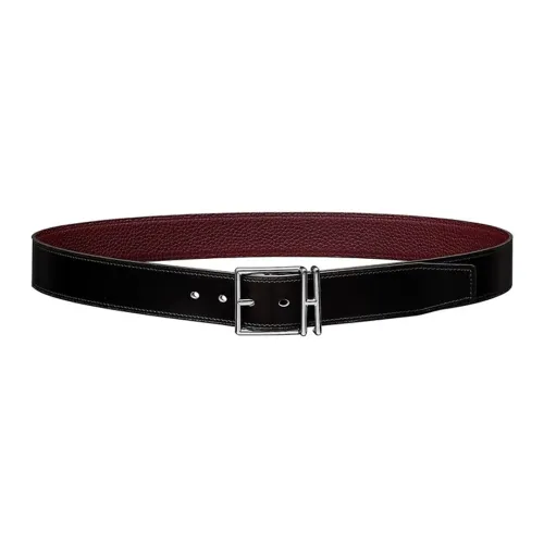 HERMES Leather Belts Women's Black/Brown