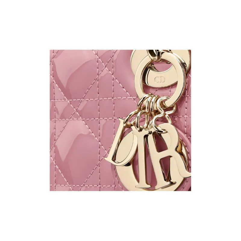 DIOR Lady Dior Patent Leather Cowhide Dior Bag Shoulder Bag Crossbody Bag Handbag Mini Women's Light Purple-4