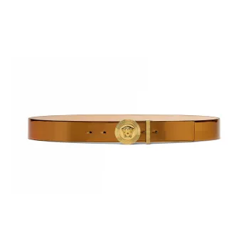 VERSACE Minimalist Style Fashion Trend Versatile Smooth Buckle Belt Men's Brown Width: 4cm