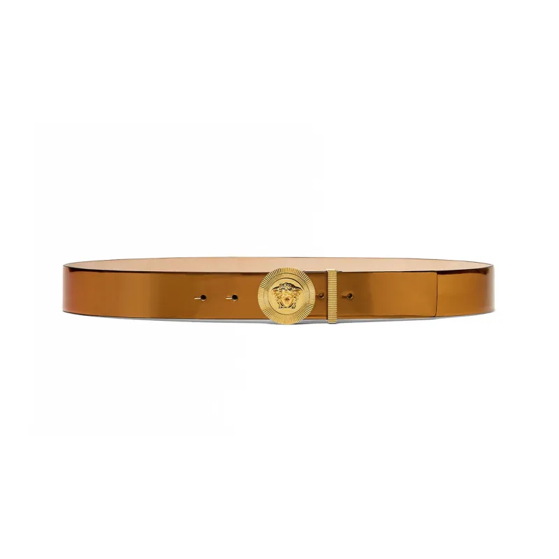 VERSACE Minimalist Style Fashion Trend Versatile Smooth Buckle Belt Men's Brown Width: 4cm-0