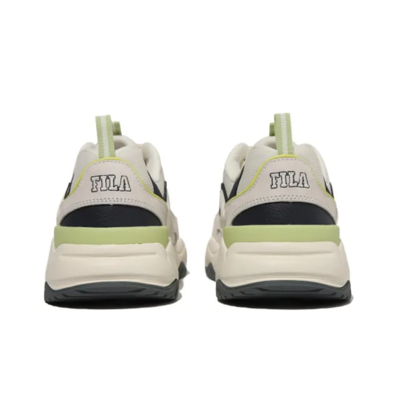 FILA Ray Play Anti Slip Wear Resistant Low Top Casual Shoes Unisex White Green Korean Style-3