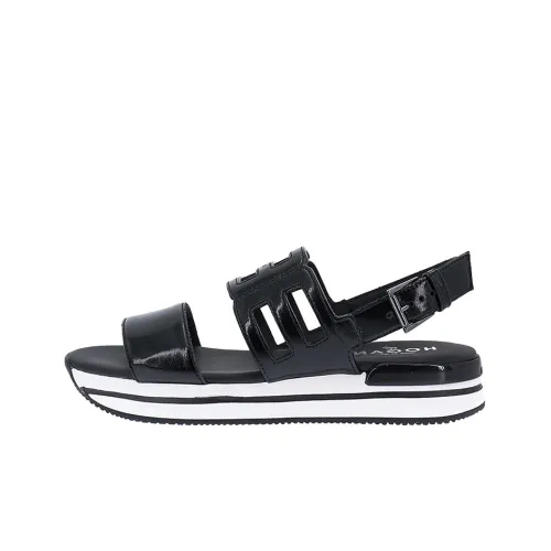 HOGAN Logo-embossed Slingback Sandals