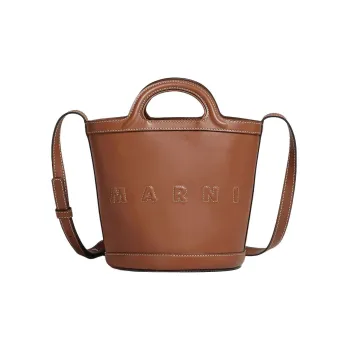 MARNI Logo Embossed Tropicalia Small Bucket Bag