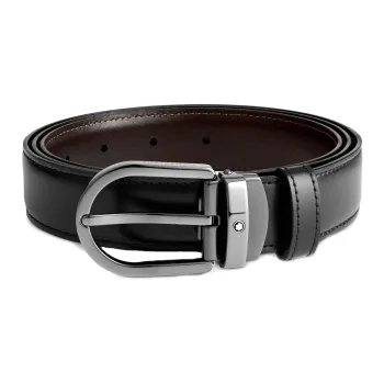 MONTBLANC Cow Leather Belts Men's Width 3cm