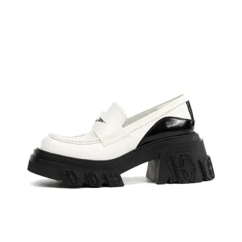 DIBO MANNER Flame Carved Collection Platform Shoes Women's White
