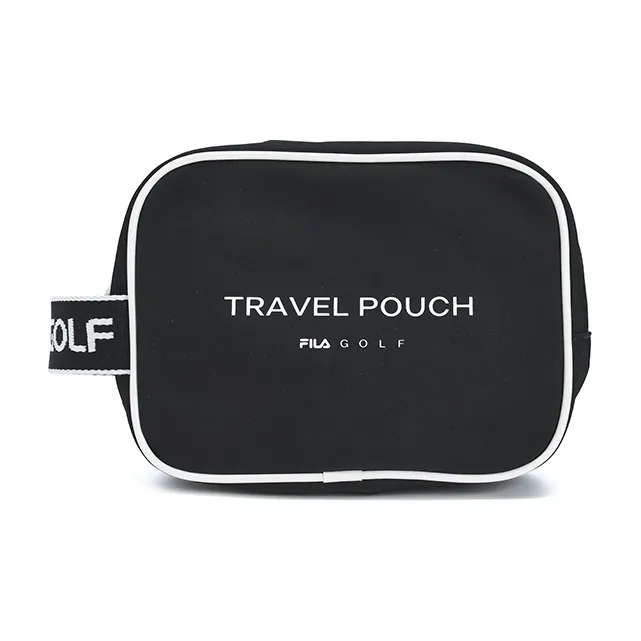 FILA Polyurethane PU Synthetic Leather Bonded Fabric Equipment Bag Crossbody One Shoulder Handbag Women's Pitch Black-3