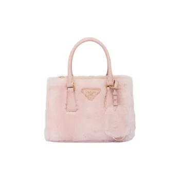 PRADA Shearling Plush Bag Tote Bag Shopping Bag Portable Crossbody Bag Shoulder Bag Mini Women's Cherry Blossom Pink