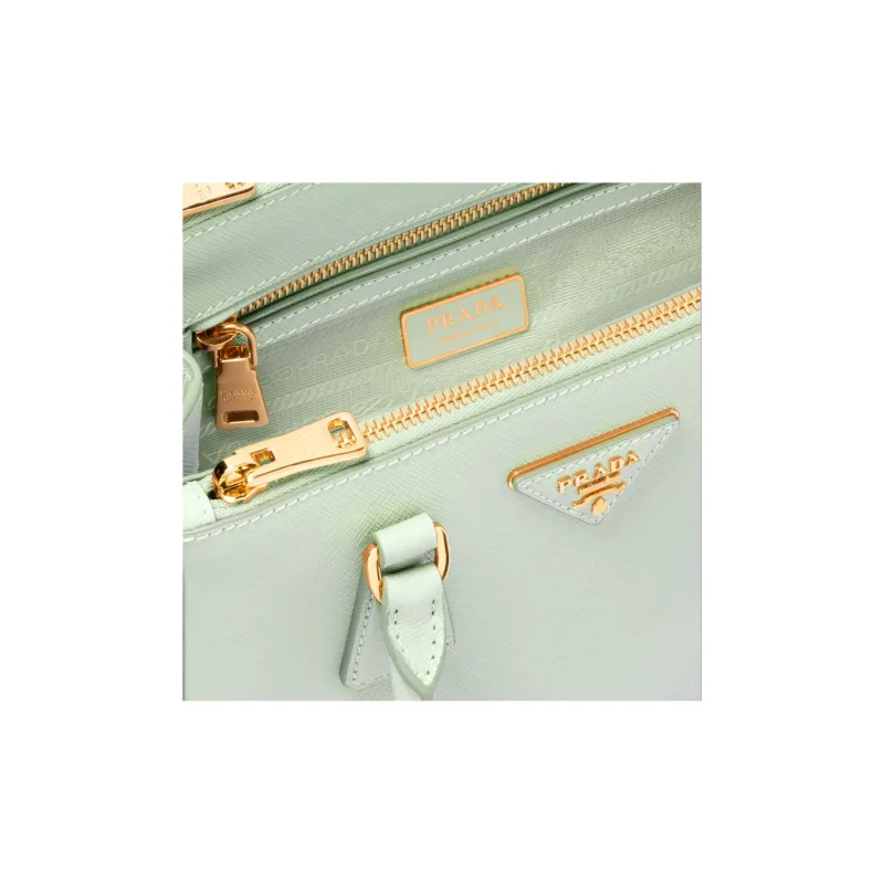PRADA Galleria Killer Bag Leather Shoulder Bag Crossbody Bag Handbag Small Size Women's Army Green-4