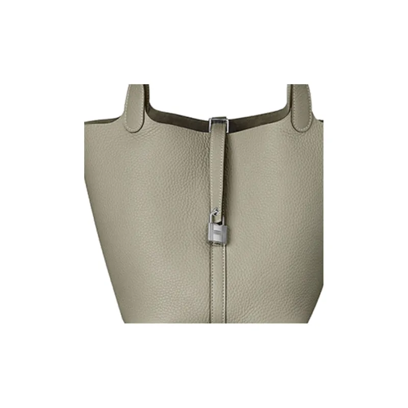 HERMES Picotin Lock Cow Leather Basket Bag, Bucket Bag, Handbag Women's Q1 Sauge Sage Green-3
