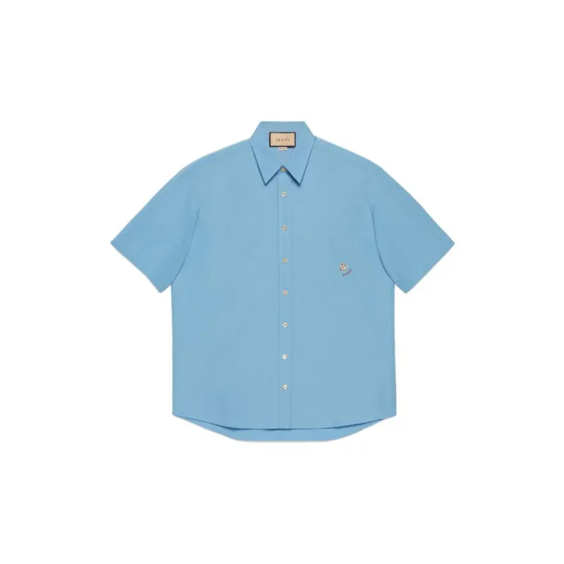GUCCI Logo embroidered Cotton Shirt-0
