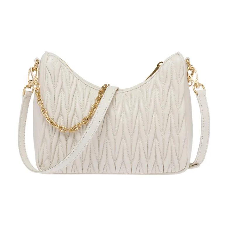 MIU MIU Matelassé Soft Sheep Leather Portable Crossbody Bag, Shoulder Bag Women's White-2
