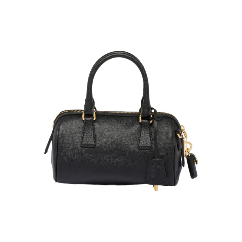 PRADA Saffiano Leather Top Handle Bag Black-2