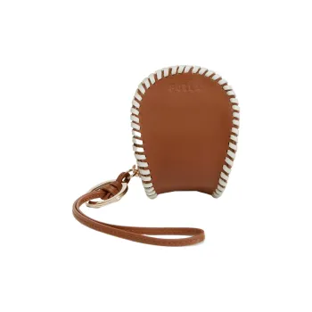 Furla Allegra Leather Wallet Coin Purse Women's Cognac