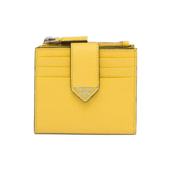 PRADA Saffiano Leather Card Holder Men's Yellow