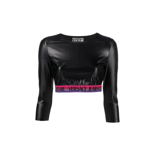 VERSACE JEANS COUTURE Crop Tops Women's Black