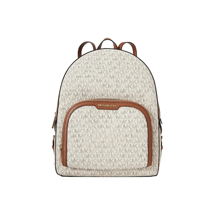MICHAEL KORS Jaycee Artificial Leather Backpack Tubas Women's Beige & Brown-0