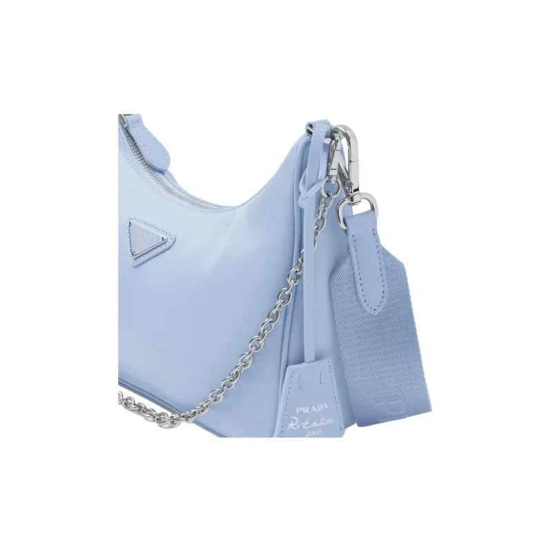 PRADA 2005 Shoulder Bag Light Blue-3