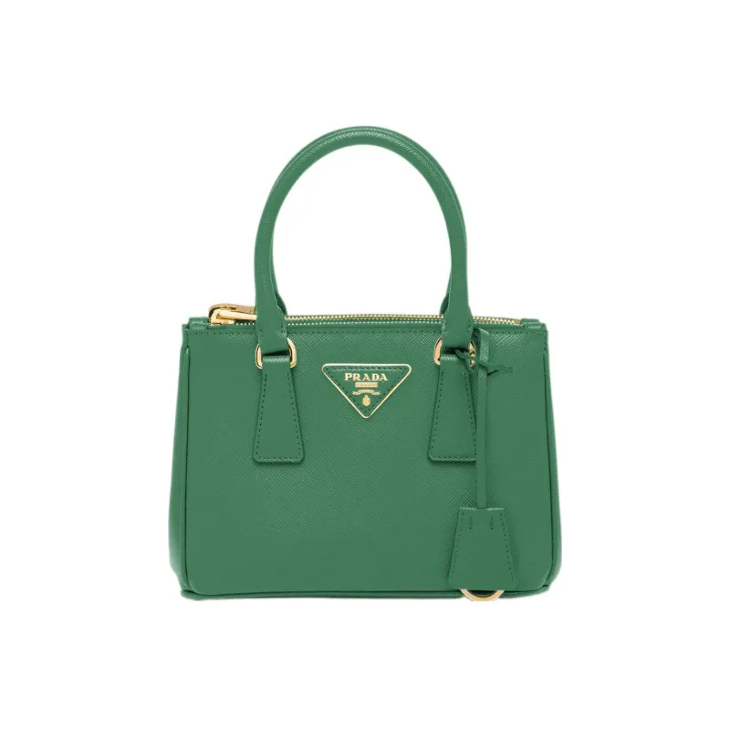 PRADA Galleria Killer Bag Leather Shoulder Bag Crossbody Bag Handbag Mini Women's Mango Green-0