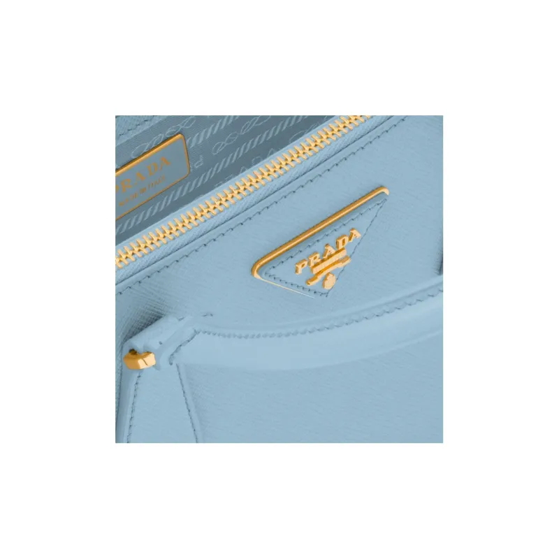 PRADA Galleria Killer Bag Leather Shoulder Bag Crossbody Bag Handbag Medium Size Women's Light Blue-3