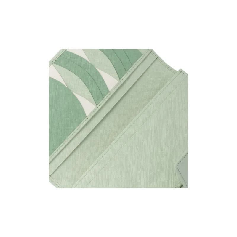 PRADA Saffiano Leather Wallet Large Size Women's Aqua Green-4