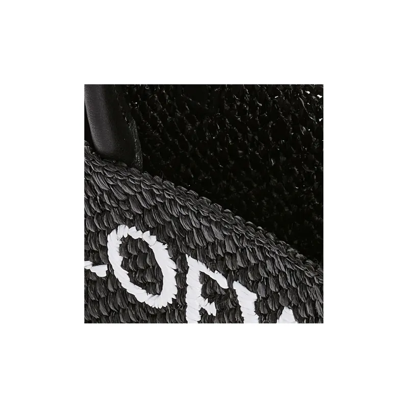 LOEWE Raffia Fiber Handbag Regular Women's Black/White-4