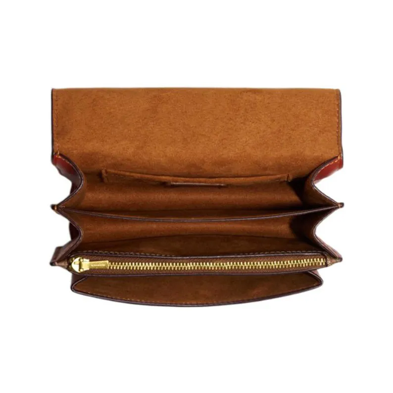 COACH Klare Leather Trunk Bag Shoulder Bag Crossbody Bag Small Size Women's Brown-3