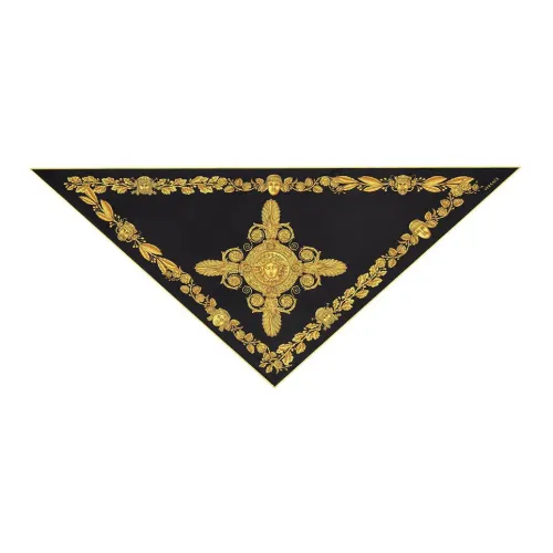 VERSACE Silk Scarves Men Black