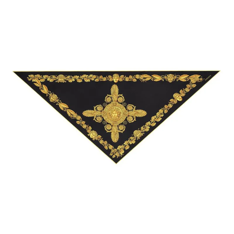 VERSACE Silk Scarves Men Black-0
