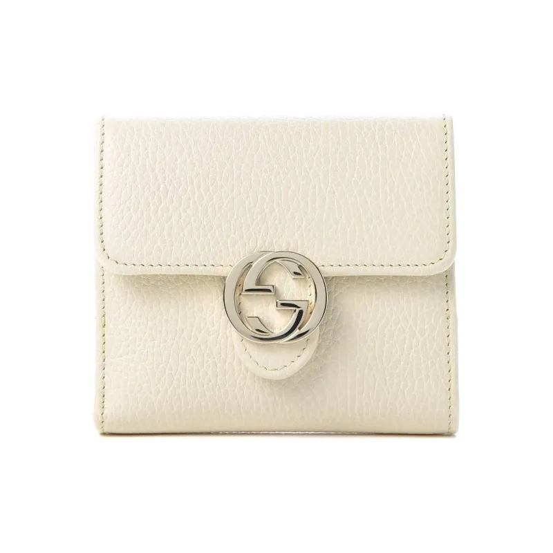 GUCCI Leather Wallet Women's White-0