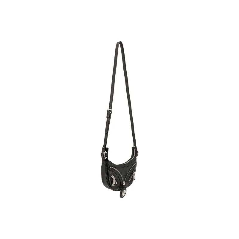 VERSACE Calfskin One Shoulder Handbag Small Size Women's Black-2