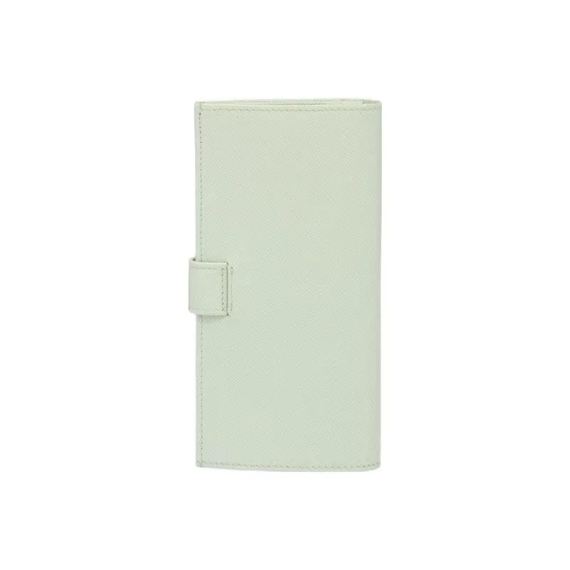 PRADA Saffiano Leather Wallet Large Size Women's Aqua Green-1