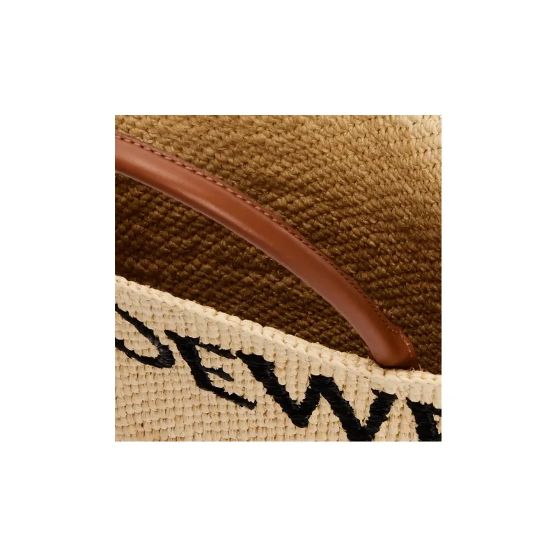 LOEWE Straw Woven Tote Bag, Shopping Bag, Handbag Women's Natural & Black-5
