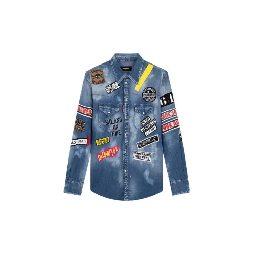 DSQUARED 2 Shirts Men Denim Blue