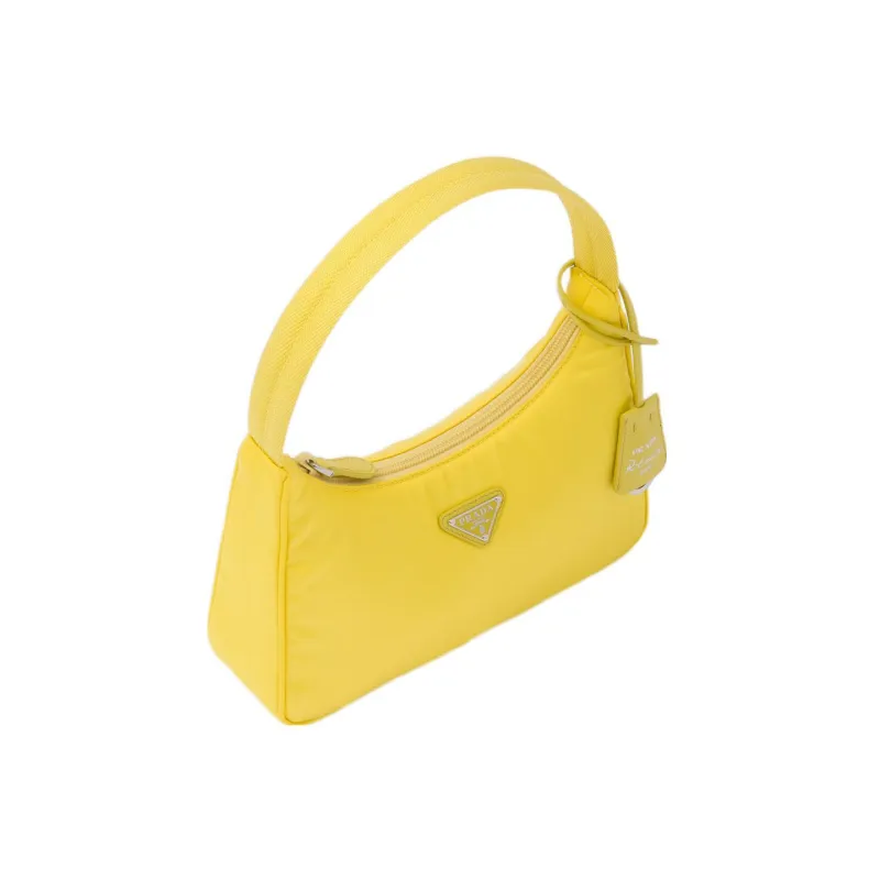 PRADA Re Edition Recycled Nylon Blend Fabric Shoulder Bag, Handbag Mini Women's Pomelo Green-1