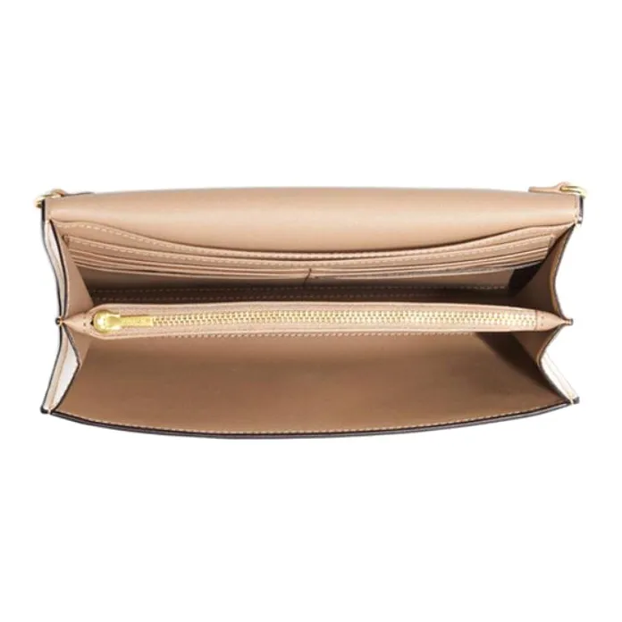 COACH Envelope Leather Envelope Bag, Clutch, Coin Purse Women's Khaki-2