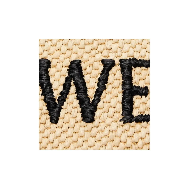 LOEWE Straw Woven Tote Bag, Shopping Bag, Handbag Women's Natural & Black-4