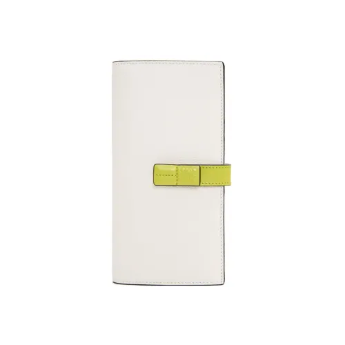 LOEWE Grained Calfskin Wallet Women's Soft White/Lemon Yellow