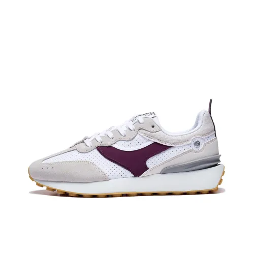 LiNing Fangyuan Classic Anti Slip Wear Resistant Low Top Sports Casual Shoes White Gray Purple